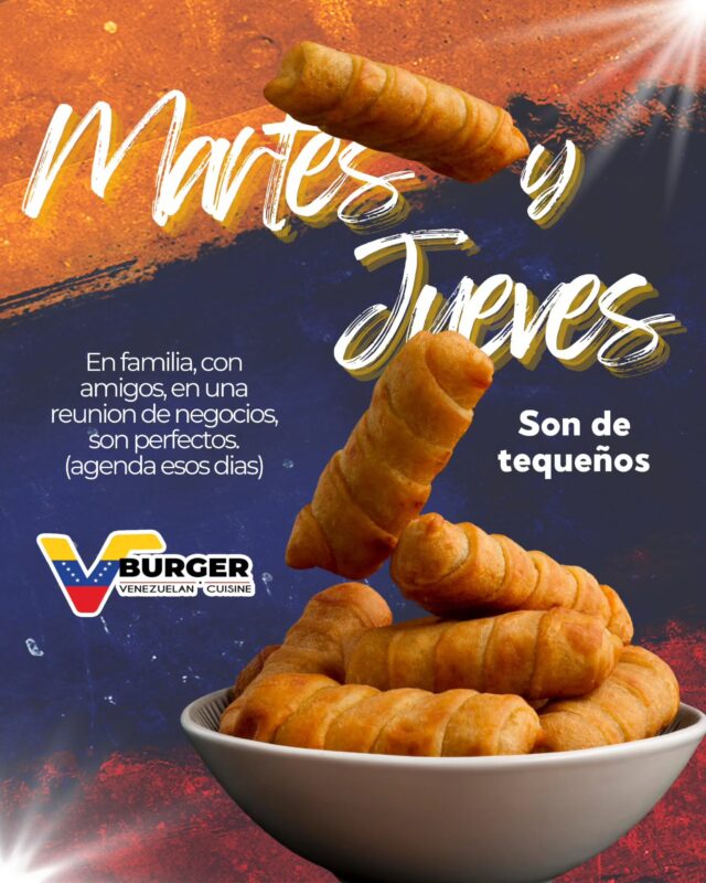 🛎️¡Promoción Brutal! 🛎️

 Martes y Jueves de Tequeños.

Mi pana, la mejor comida venezolana en Utah se comparte. Ya sea en familia, echando broma con los panas o en una reunión de trabajo, nuestros tequeños cuadran para cualquier momento.

​Activa tus martes y jueves con nosotros y aprovecha esta promoción:

✨Compra 5 tequeños y te llevas 5 totalmente GRATIS.

​Ven con tu gente y mata ese antojo con el verdadero sabor venezolano aquí en West Jordan.

​📍 Ubicación: 1669 W 9000 S, West Jordan, UT 84088.

​#TequeñosVenezolanos #ComidaVenezolanaUtah #WestJordan #UtahEats #VBurgerUtah